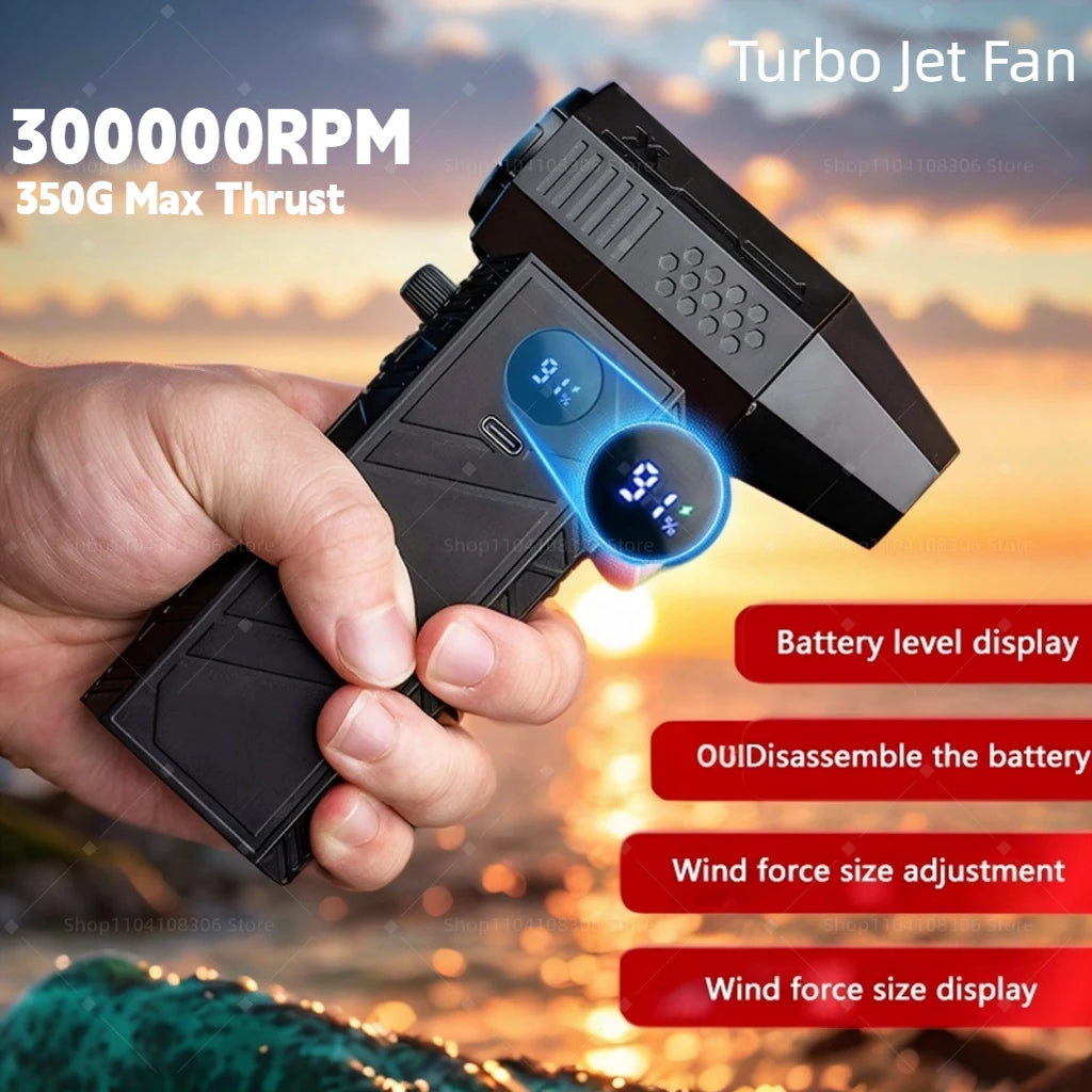Violent Fan 400000RPM Powerful Air Blower Vacuum Dust Cleaner Type-C Charging Strong Winds 53m/s Brushless Turbo Jet Blower ﻿